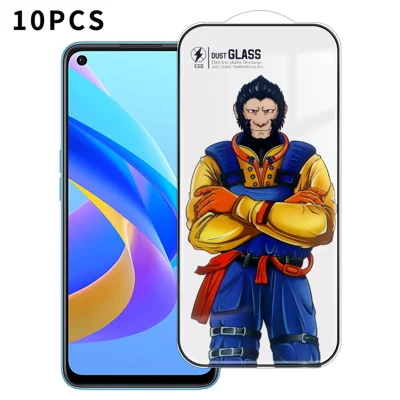 For Oppo A76 10Pcs Full Screen Protector 3D Arc 120C Anti-Static Silk Printing High Aluminium-silicon Glass Film - As Shown