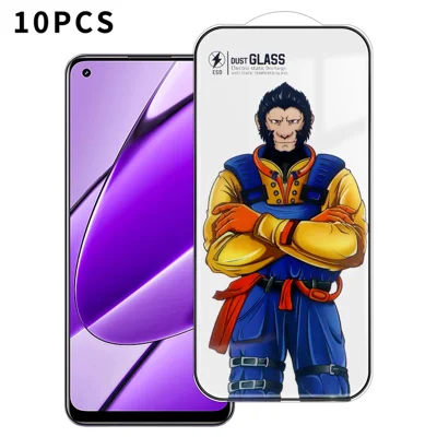 For Realme 11 4G (159.9x73.3x7.95mm) 10Pcs Full Screen Protector 3D Arc 120C Anti-Static Silk Printing High Aluminium-silicon Glass Film - As Shown