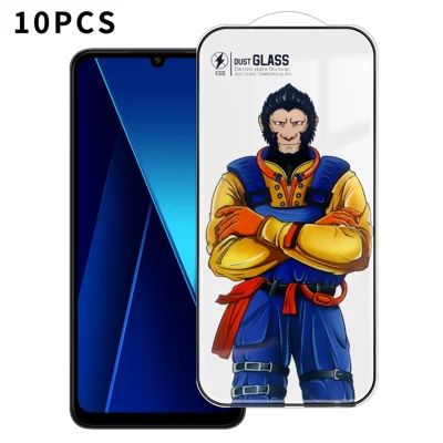 For Xiaomi Poco C65 4G 10Pcs Full Screen Protector 3D Arc 120C Anti-Static Silk Printing High Aluminium-silicon Glass Film - As Shown