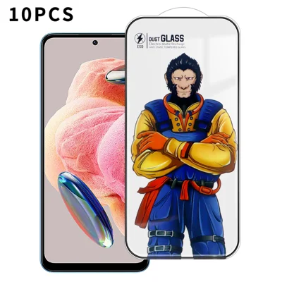 Für Xiaomi Redmi Note 12 5G (Global) 10 Stück Vollbild-Schutzfolie 3D Bogen 120C Antistatisch Seidendruckbeschichtung Hochaluminium-Silikat-Glas-Folie - Wie abgebildet