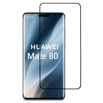 Skærmværn til Huawei Mate 80, fuldlimet silkeprintet tempersglasfilm med støtte til fingeraftrykslås