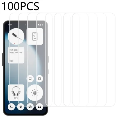 100Pcs For Nothing Phone (3a) Lite 5G Screen Protector Full Glue Anti-Scratch Tempered Glass Film (NOT Complete Covering) (No Package, with Wipes Set, Dust-absorber, Guide Sticker)