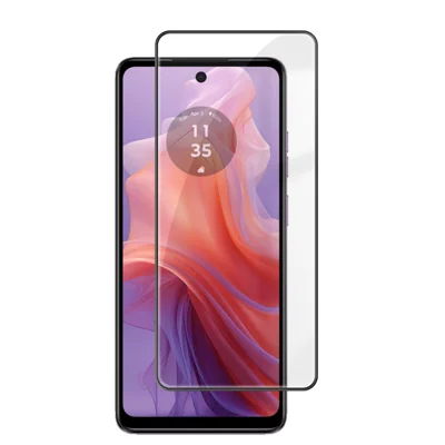 For Motorola Moto E14 4G HD Full Screen Protector Silk Printing Black Edge High Aluminium-silicon Glass Film - As Shown