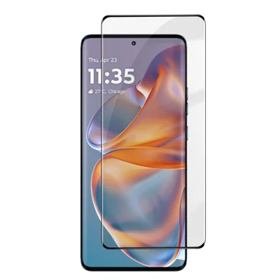 For Motorola Edge 50 Pro 5G HD Full Screen Protector Silk Printing Black Edge High Aluminium-silicon Glass Film - As Shown