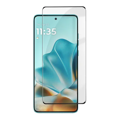 Protetor de Ecrã Completo HD para Motorola Edge 60 Fusion 5G, Filme de Vidro de Alta Silico-alumínio com Impressão em Seda, Borda Preta - Conforme Imagem