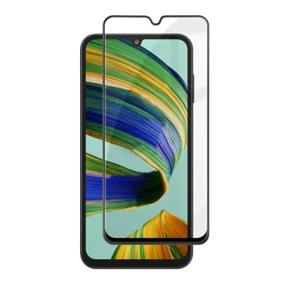 Für Samsung Galaxy F15 5G HD Vollbildschutzfolie Seidengraue Druck schwarze Kante Hochwertige Aluminium-Silizium-Glasfolie – wie abgebildet