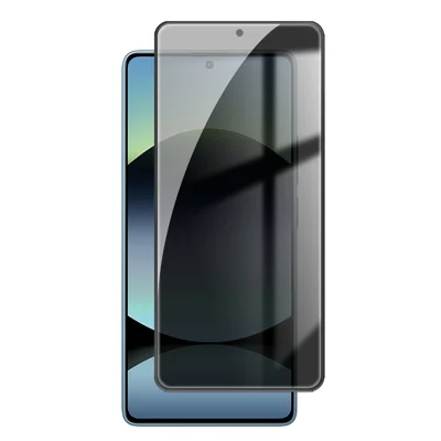 Para Xiaomi Redmi Note 14S 4G Anti Espião Privacidade Tela Inteira Protetor de Vidro Preto Borda Alta de Alumínio-Silício - Conforme Mostrado