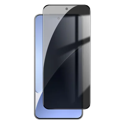 Protector de pantalla completa negro con borde de vidrio de aluminio-silicio alto para Xiaomi 15 Pro, protector antiespías con privacidad - Como se muestra