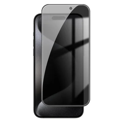 For iPhone 15 Pro Anti Spy Privacy Full Screen Protector Black Edge High Aluminium-silicon Glass Film - As Shown