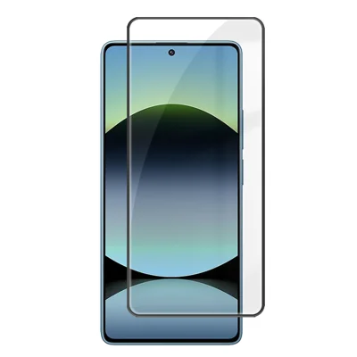 Para Xiaomi Redmi Note 14S 4G Protector de Ecrã Completo HD Película de Vidro de Alta Silício-alumínio com Impressão em Seda e Borda Preta - Conforme Ilustrado