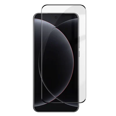 Proteggi schermo integrale ultra HD per Xiaomi 15, pellicola in vetro al silicio-alluminio ad alta resistenza 9H+, bordo nero stampato a rilievo - Come mostrato