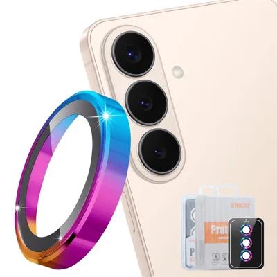 For Samsung Galaxy S26 Kameraobjektivbeskytter ENKAY Hat-Prince Metalring Objektivfilm - Farverig