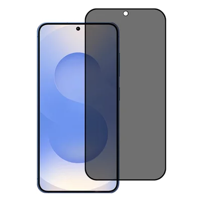 For Samsung Galaxy S26+ / S25 Edge Screen Protector Silk Printing Full Glue Anti Spy Tempered Glass Film (Fingerprint Unlock)