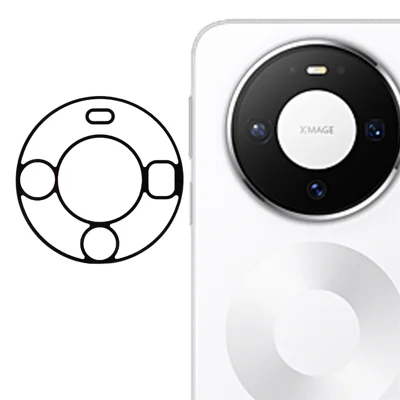 Til Huawei Mate 80 / Mate 80 Pro AR-kamerahylsterbeskytter 0,26 mm højt aluminium-siliciumglas silkeprint hel dækkende objektivfilm