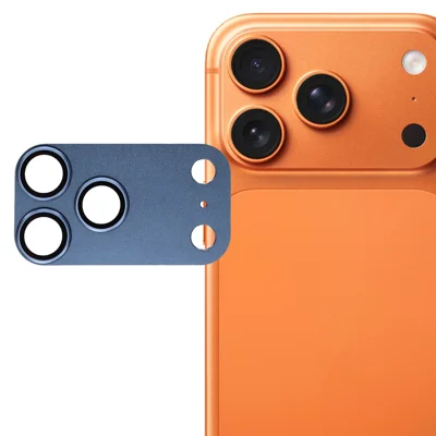 For iPhone  17 Pro Max Camera Lens Protector Aluminum Alloy Metal Frame + Tempered Glass Lens Film - Blue