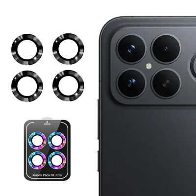 Für Xiaomi Poco F8 Ultra Kameraobjektivschutz ENKAY Hat-Prince Metallring Objektivfolie - Schwarz