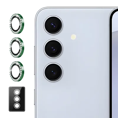 Voor Samsung Galaxy S26 Pro / Galaxy S26 Camera Lens Protector ENKAY HAT PRINCE Rhinestone Decor Achterlensfilm - Donkergroen