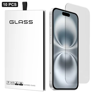 For iPhone 17e / 16e 10Pcs Screen Protector 3D Large Arc Edge Thick Glue HD Clear High Aluminium-silicon Glass Film (NOT Complete Covering) - As Shown