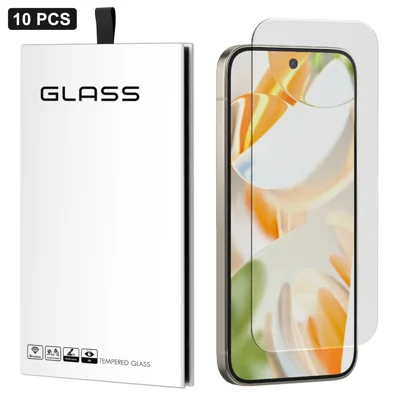 For Google Pixel 11 Pro / 11 / 10 Pro / 10 / 9 Pro / 9 10Pcs Screen Protector 3D Large Arc Edge Thick Glue HD Clear High Aluminium-silicon Glass Film (NOT Complete Covering) - As Shown