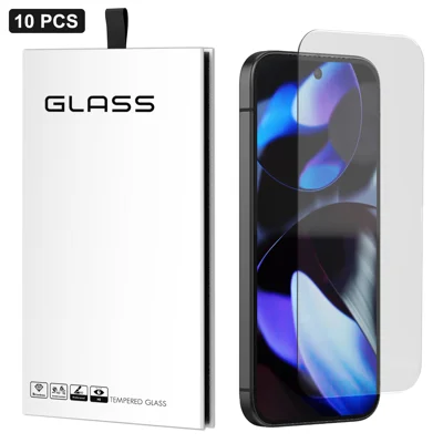 For Google Pixel 11 Pro / 11 / 10 Pro / 10 / 9 Pro / 9 10Pcs Screen Protector 3D Large Arc Edge Thick Glue HD Clear High Aluminium-silicon Glass Film (NOT Complete Covering) - As Shown