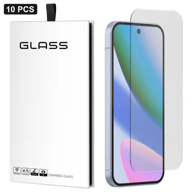 For Google Pixel 11 Pro / 11 / 10 Pro / 10 / 9 Pro / 9 10Pcs Screen Protector 3D Large Arc Edge Thick Glue HD Clear High Aluminium-silicon Glass Film (NOT Complete Covering) - As Shown