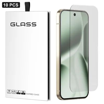 For Google Pixel 11 Pro XL / 10 Pro XL / 9 Pro XL 10Pcs Screen Protector 3D Large Arc Edge Thick Glue HD Clear High Aluminium-silicon Glass Film (NOT Complete Covering) - As Shown