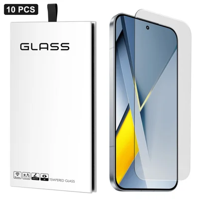 For Xiaomi Poco F8 Ultra 10Pcs Screen Protector 3D Large Arc Edge Thick Glue HD Clear High Aluminium-silicon Glass Film (NOT Complete Covering) - As Shown