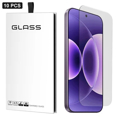 For Xiaomi 17 Pro Max 10Pcs Screen Protector 3D Large Arc Edge Thick Glue HD Clear High Aluminium-silicon Glass Film (NOT Complete Covering) - As Shown