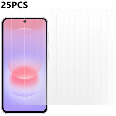 25Pcs For Samsung Galaxy A27 5G Screen Protector Full Glue Tempered Glass High Definition Film (NOT Complete Covering) (No Package, with Wipes Set, Dust-absorber, Guide Sticker)