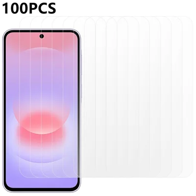 100Pcs For Samsung Galaxy A27 5G Screen Protector Full Glue Anti-Scratch Tempered Glass Film (NOT Complete Covering) (No Package, with Wipes Set, Dust-absorber, Guide Sticker)