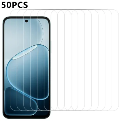 50Pcs For Oppo A6x 5G  /  A6x 4G Screen Protector Full Glue Tempered Glass Clear Screen Film (NOT Complete Covering) (No Package, with Wipes Set, Dust-absorber, Guide Sticker)