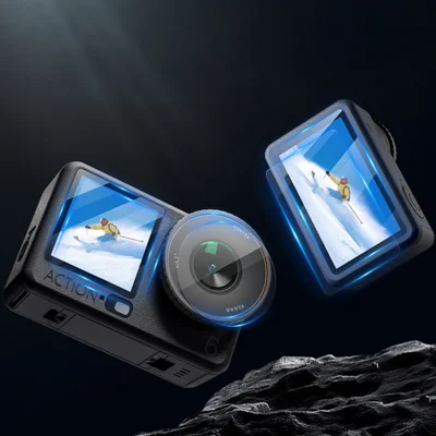 STARTRC 2 sets pour DJI Osmo Action 6, protection d'écran avant et arrière en verre trempé anti-rayures avec film de protection d'objectif - Transparent