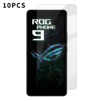 لـ Asus ROG Phone 9 5G 10 قطع واقي شاشة عالي الدقة من زجاج عالي السيليكون والألومنيوم مقاوم لبصمات الأصابع، فيلم زجاج مقوى (غير تغطية كاملة) - كما هو موضح