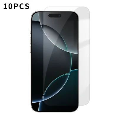 For iPhone 16 Pro Max 10Pcs HD Screen Protector High Aluminium-silicon Anti-fingerprint Tempered Glass Film (Not Complete Covering) - As Shown