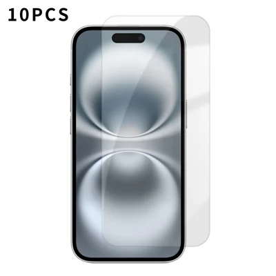 For iPhone 16 10Pcs HD Screen Protector High Aluminium-silicon Anti-fingerprint Tempered Glass Film (Not Complete Covering) - As Shown