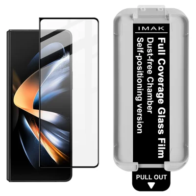 IMAK For Samsung Galaxy Z Fold4 5G Tempered Glass Full Screen Protector Full Glue Film with Dust-free Installation Tool - Black