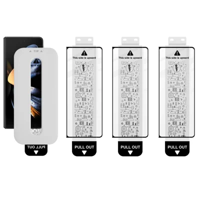IMAK 3Pcs For Samsung Galaxy Z Fold4 5G Tempered Glass Full Screen Protector Full Glue Film with Dust-free Installation Tool - Black