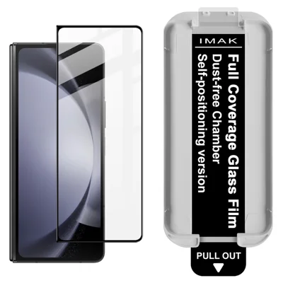 IMAK pour Samsung Galaxy Z Fold5 5G Verre Trempé Protecteur d'Écran Plein Format Film à Collage Total avec Outil d'Installation Sans Poussière - Noir