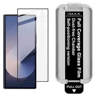 IMAK Per Samsung Galaxy Z Fold6 5G Pellicola Protettiva in Vetro Temperato a Copertura Totale con Adesivo Completo e Strumento per Installazione Senza Polvere - Nero