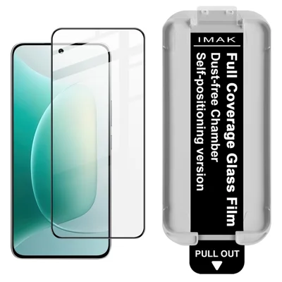 IMAK For Honor 300 Gehard Glas Volledig Schermprotecor Volledige Lijmfolie met Stofvrije Installatietool (Vingerafdrukontgrendeling) - Zwart