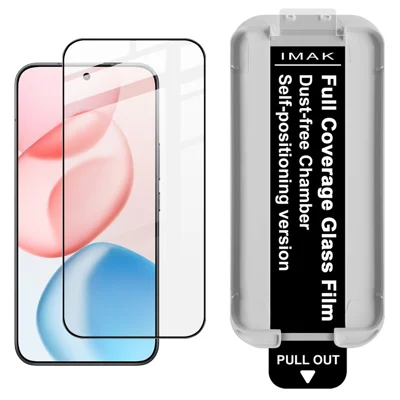 IMAK For Honor 400 5G (Global) / 400 Pro 5G (Global) Tempered Glass Full Screen Protector Full Glue Film with Dust-free Installation Tool (Fingerprint Unlock) - Black