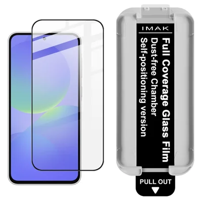 IMAK Protecteur d'écran complet pour Samsung Galaxy M56 5G / A56 5G / A36 5G Verre trempé avec colle totale, outil d'installation sans poussière (déverrouillage par empreinte digitale) - Noir