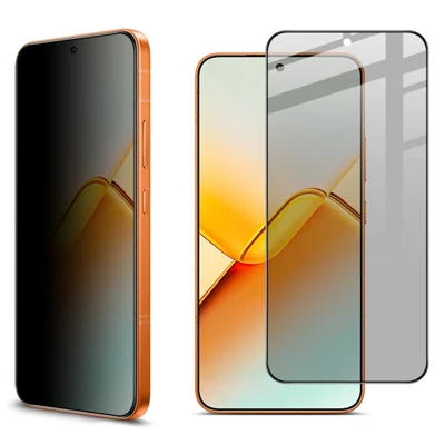IMAK For Honor Power2 5G Privacy Screen Protector Anti Peep Full Cover Tempered Glass Film (Fingerprint Unlock) - Black