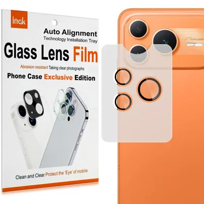 IMAK For Honor Power2 5G Tempered Glass Camera Lens Protector with Self Positioning Frame (Complete Covering) - Transparent
