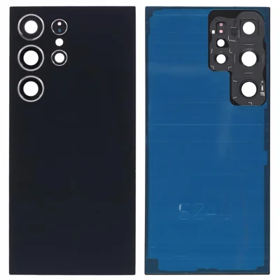 For Samsung Galaxy S24 Ultra S928 Battery Housing with Camera Lens Cover (Without Logo) - Titanium Black