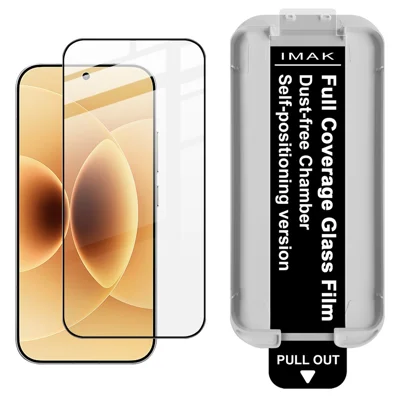 IMAK Tempered Glass For Xiaomi 17  /  17 Pro Full Screen Protector Full Glue Film with Dust-free Installation Tool (Fingerprint Unlock) - Black