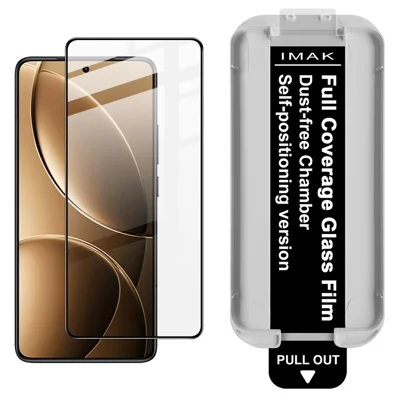 IMAK Tempered Glass For Xiaomi Poco F7 Pro 5G  /  Redmi K80 5G Full Screen Protector Full Glue Film with Dust-free Installation Tool (Fingerprint Unlock) - Black
