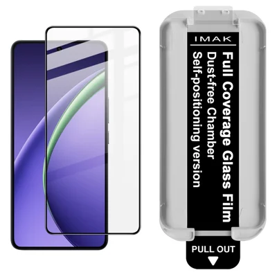 IMAK Закаленное стекло для Oppo K13 Turbo 5G / K13 Turbo Pro 5G, защита полного экрана, пленка с полным нанесением клея с инструментом для установки без пыли (разблокировка по отпечатку пальца) — черный