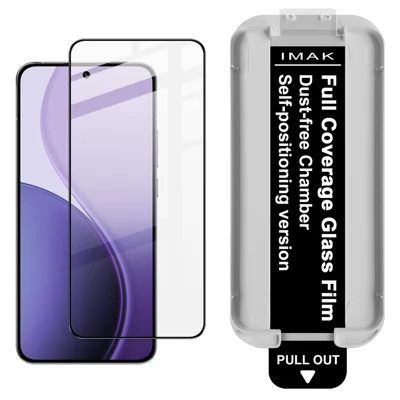 IMAK For Oppo Reno14 Pro 5G (Global) Tempered Glass Full Screen Protector Full Glue Film with Dust-free Installation Tool (Fingerprint Unlock) - Black