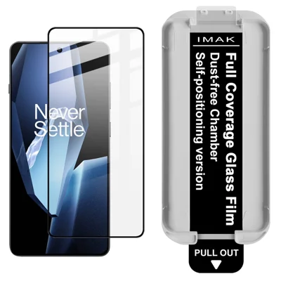 IMAK Tempered Glass For OnePlus 13R 5G  /  Ace 5 5G  /  Ace 5 Pro 5G Full Screen Protector Full Glue Film with Dust-free Installation Tool (Fingerprint Unlock) - Black